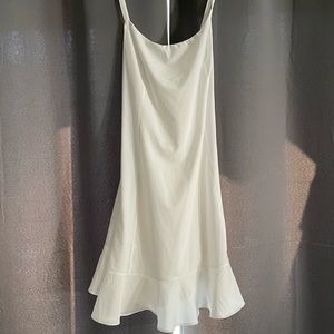 White aerie traveler dress with spandex shorts underneath